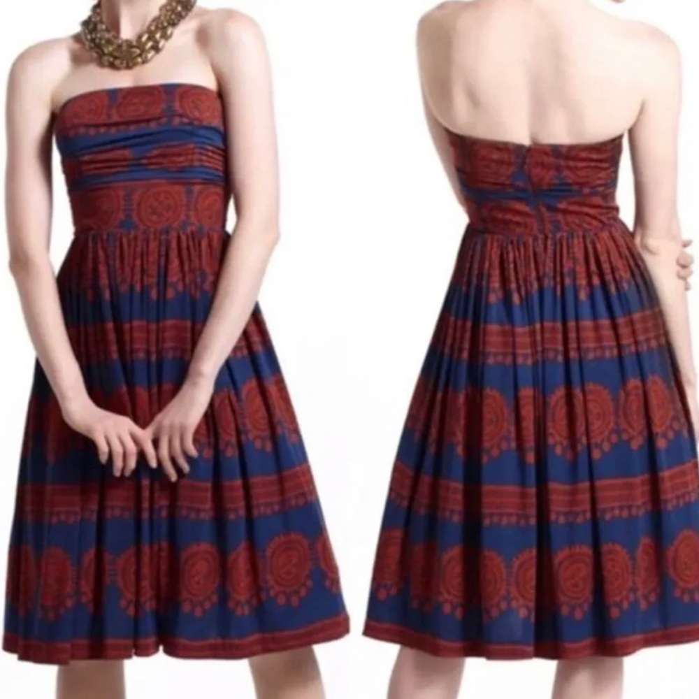 Anthropologie Girls from Savoy Oxidized Medallion Dress, M. EUC